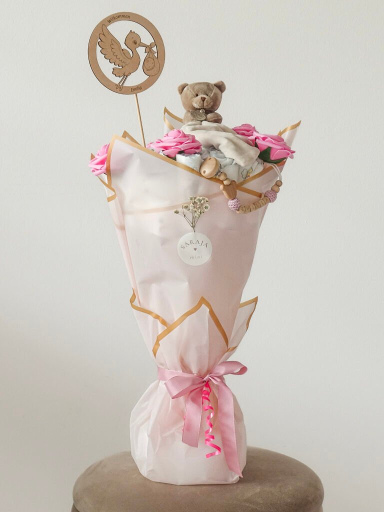 Windelblumenstrauss-Rosa-Bloom-Baer