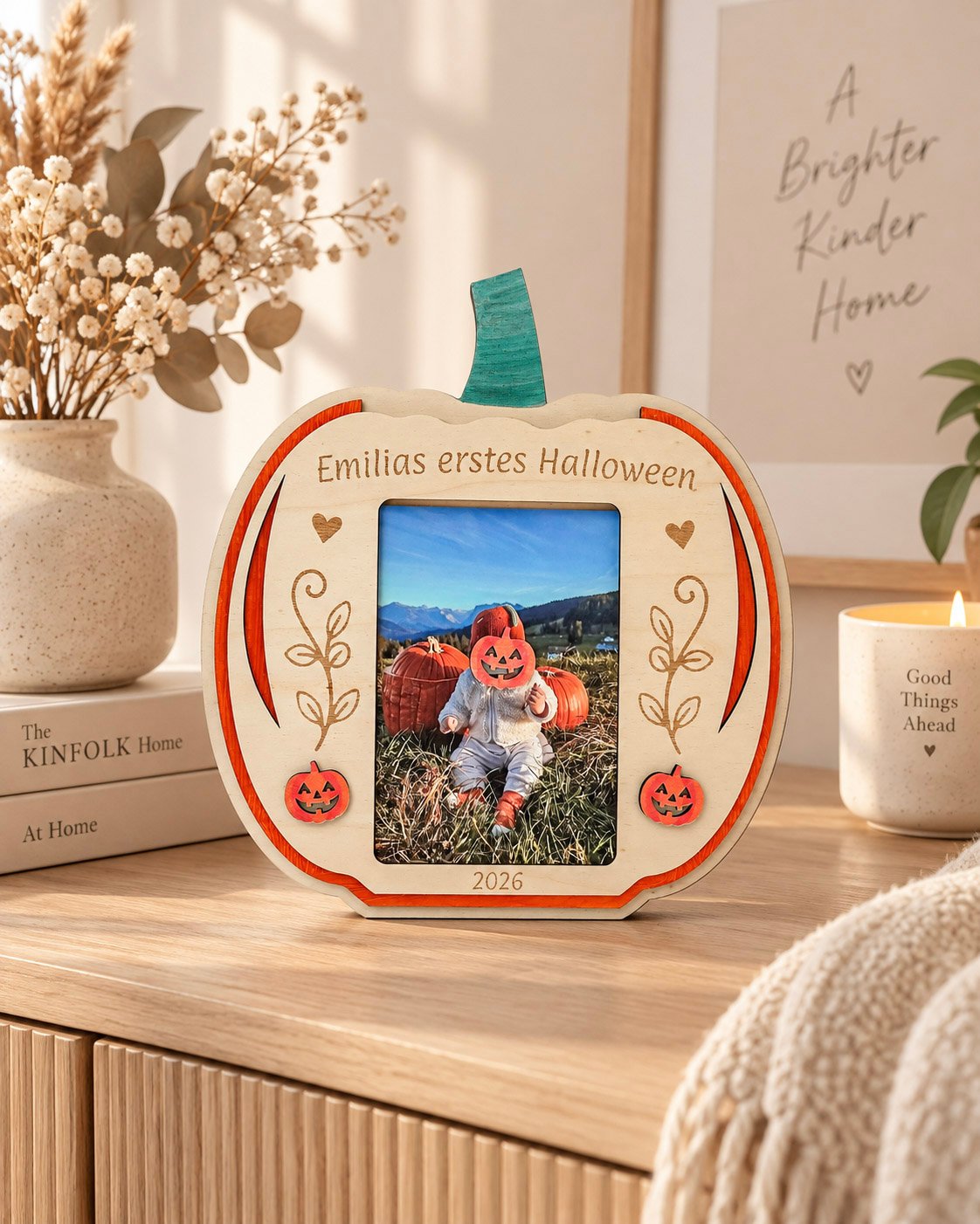 Personalisierter 3D Kürbis-Bilderrahmen – Mein erstes Halloween – Bild 2